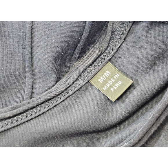 ATM M Pima Cotton Jersey Knit V-Neck Tank Shift Dress Pockets Black Stretch EUC - Picture 6 of 9